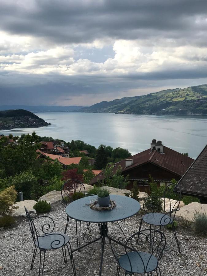 Moderne Unterkunft Mit Panoramablick Auf Thunersee Krattigen Exteriér fotografie