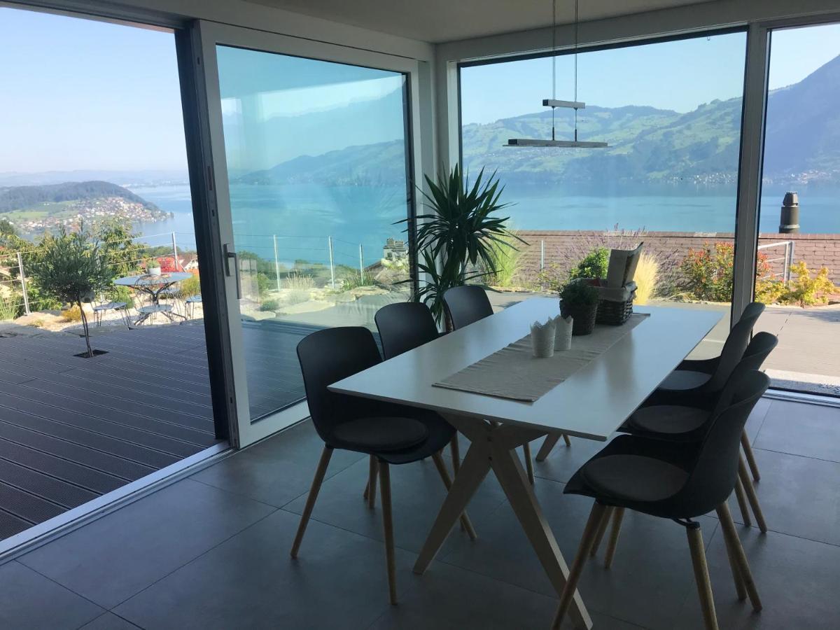 Moderne Unterkunft Mit Panoramablick Auf Thunersee Krattigen Exteriér fotografie